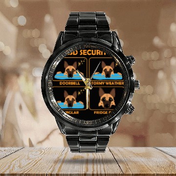 Discover Funny German Shepherd Safety Calendar Steel Band Watch