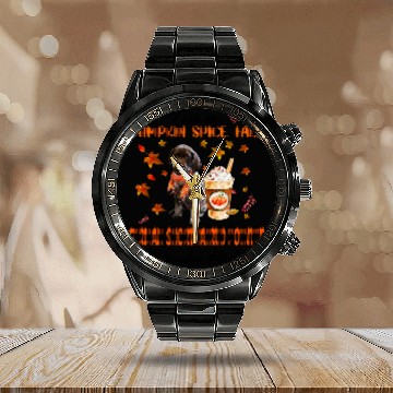 Discover im pumpkin spice fall german shorthaired pointer kinda girl Calendar Steel Band Watch