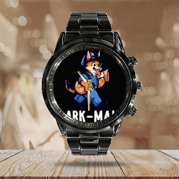 Discover German Shepherd Barkmail Funny Dog Mailman Baseball Tees Calendar Steel Band Watch