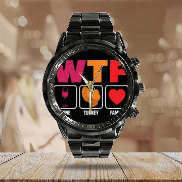 Discover Wines Family Turkey Calendar Steel Band Watch