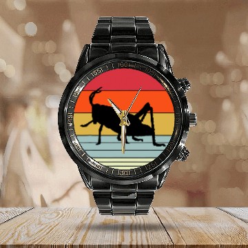 Discover Retro Grasshoper Apparel Bug Lover Calendar Steel Band Watch