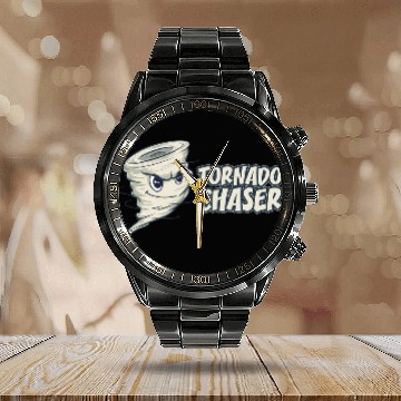 Discover Tornado Chaser Weather Storm Forecaser Meteorologist Calendar Steel Band Watch