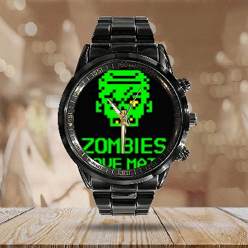 Discover Zombies Love Math 2Cute Funny Halloween Math Teacher Baseball Tees Calendar Steel Band Watch