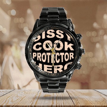 Discover Sissy Cook Protector Hero Sissy Profession Superhero Chef Baseball Tees Calendar Steel Band Watch