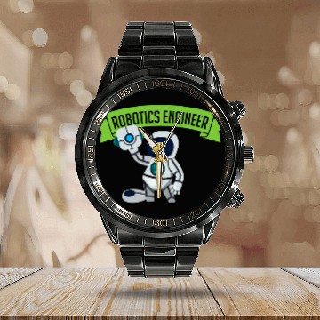 Discover Robotics Engineer Computer Science Engineering Professor Calendar Steel Band Watch