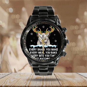 Discover Reindeer Norwegian Elkhound Every Snack You Make Light Snow Baseball Tees Calendar Steel Band Watch
