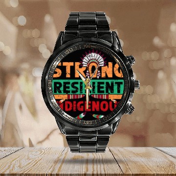 Discover Strong Resilient Indigenous Calendar Steel Band Watch