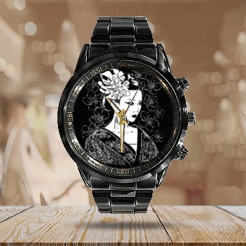 Discover Japanese Geisha flower Calendar Steel Band Watch