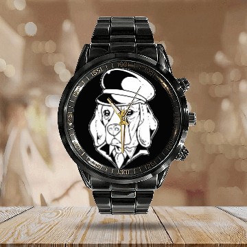 Discover Pilot Beagle Copilot Calendar Steel Band Watch