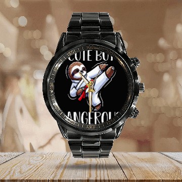 Discover Sloth Cute But Dangerous 3 Calendar Steel Band Watch