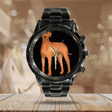 Discover Rhodesian Ridgeback Dog 5 Calendar Steel Band Watch