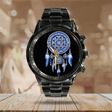 Discover Native American Dreamcatcher Indian Design 7 Calendar Steel Band Watch