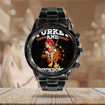 Discover Thanksgiving Football Turkey And Touchdowns 21 Baseball Tees Calendar Steel Band Watch