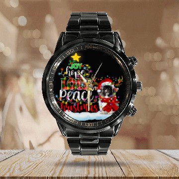 Discover Pekingese Santa Hat Reindeer Costume Christmas Light Baseball Tees Calendar Steel Band Watch