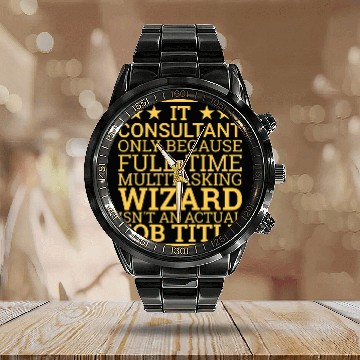 Discover ITConsultant Wizard ITConsulting Calendar Steel Band Watch