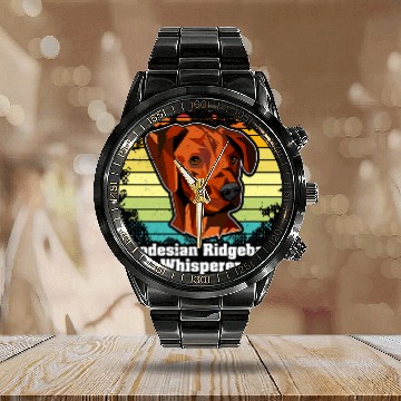 Discover Rhodesian Ridgeback Dog Dog Lover Puppy 5 Calendar Steel Band Watch