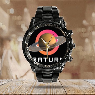 Discover Saturn I Planets Space Galaxy Astronomer Astronomy Calendar Steel Band Watch