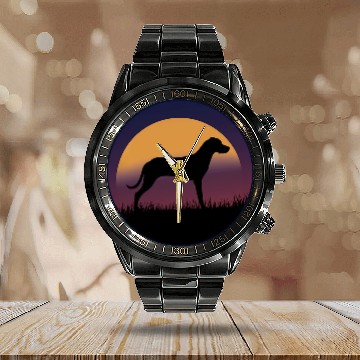 Discover Rhodesian Ridgeback Dog Retro Zip Calendar Steel Band Watch