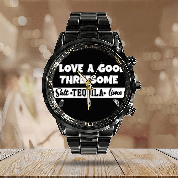 Discover Salt Lime Tequila Threesome Bartender Funny Tequila Baseball Tees Calendar Steel Band Watch
