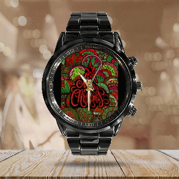 Discover Merry Christmas Winter Season Apparel Calendar Steel Band Watch