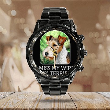 Discover I Miss My Wire Fox Terrier Calendar Steel Band Watch