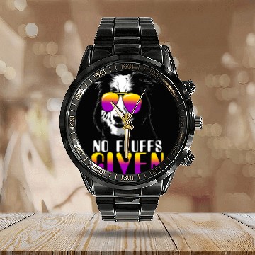Discover No Fluffs Given Border Collie Sunglasses Cute Dog Calendar Steel Band Watch