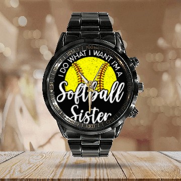 Discover Baseball Lover Game Sport Softball Sister Calendar Steel Band Watch