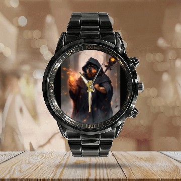 Discover Rottweiler Wizard Funny Dog Magic Calendar Steel Band Watch