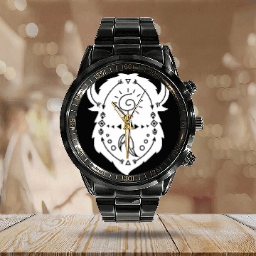 Discover Indigenous Art Bison Southwest Calendar Steel Band Watch