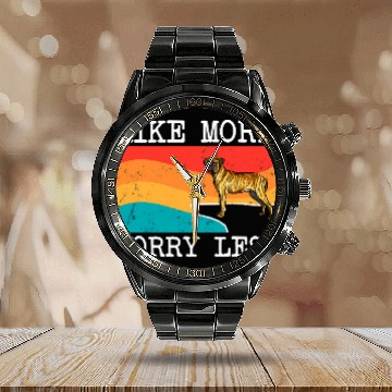 Discover Hike More Worry Less Cane Corso Graphic Hiking Calendar Steel Band Watch