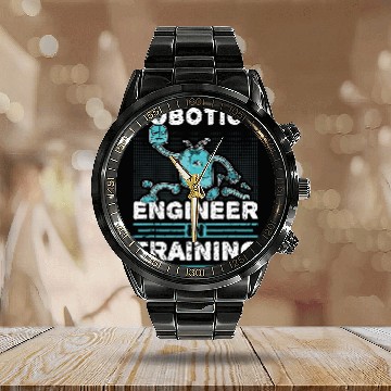 Discover Robotics Engineer In Training Robot Engineering Science Calendar Steel Band Watch