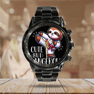 Discover Sloth Cute But Dangerous 1 Calendar Steel Band Watch
