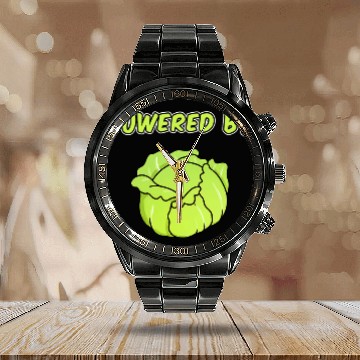 Discover Powered By Cabbage Calendar Steel Band Watch