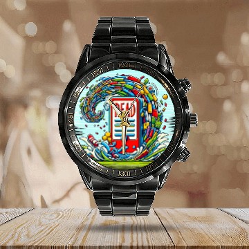 Discover Reading Dr Read Kids and Teachers Librarian Book Dr Read Calendar Steel Band Watch
