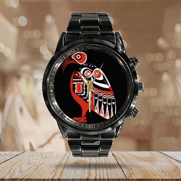 Discover Supernatural Bird Native American Northwest Coast Art Calendar Steel Band Watch