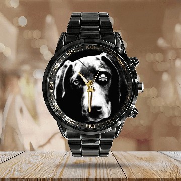 Discover Pirate German Shorthaired Pointer With Eye Patch Skull Funny Calendar Steel Band Watch