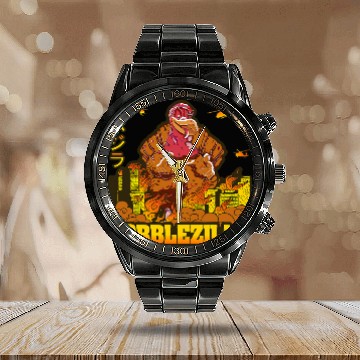 Discover Zombie Turkey Day Thanksgiving Gobblezilla Calendar Steel Band Watch