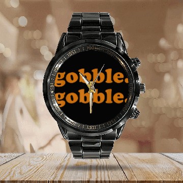 Discover Thanksgiving Day Gobble Gobble Turkey Trot Funny Gift Calendar Steel Band Watch