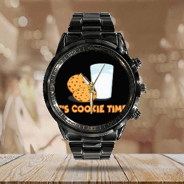 Discover Its Cookie Time Cookies and Milk Calendar Steel Band Watch