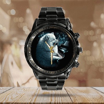 Discover Piano playing Samoyed Calendar Steel Band Watch