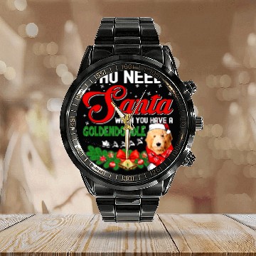 Discover Bears Funny Goldendoodle With Santa Hat Beard Christmas Calendar Steel Band Watch Baseball Tees