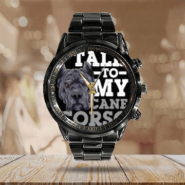 Discover I Talk To My Cane Corso Calendar Steel Band Watch