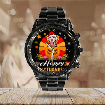 Discover Rhodesian Ridgeback Hallothanksmas Halloween Fall Christmas Zip Calendar Steel Band Watch
