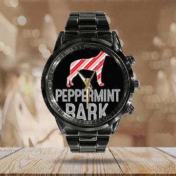 Discover Rhodesian Ridgeback Peppermint Bark Christmas Dog Calendar Steel Band Watch