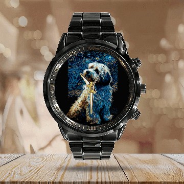 Discover Havanese Dog Starry Night Baseball Tees Calendar Steel Band Watch