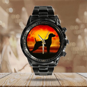Discover Weimaraner Dog Retro 18 Calendar Steel Band Watch
