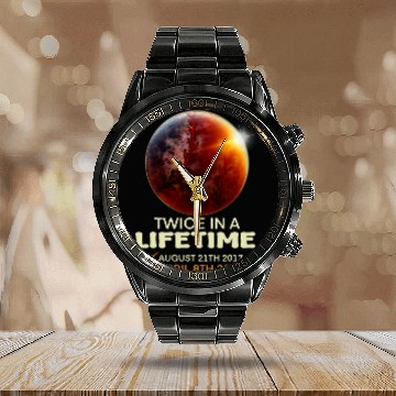 Discover Solar Eclipse Twice In Lifetime 2024 Solar Eclipse Calendar Steel Band Watch