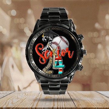 Discover Senior 2024 Baseball Calendar Steel Band Watch