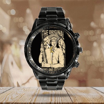 Discover Native American Homeland Security American Indians Chief Calendar Steel Band Watch
