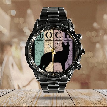 Discover German Shepherd Dog Periodic Table Elements Dog Pooch Calendar Steel Band Watch